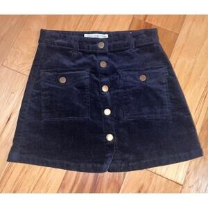 ZARA GIRLS BLACK VELVET SKIRT SIZE 6 EXCELLENT COND LD1